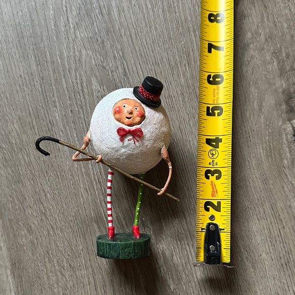 Whimsical Lori C. Mitchell Holiday Snowman with Red and Green Stripes - Picture 13 of 13